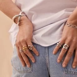 Bague Large TRIJONC - Argenté -Accessoires De Mode 02220352 050 52 M2