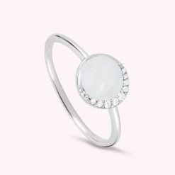 Bague Fine MOONNACRE - Nacre / Argenté