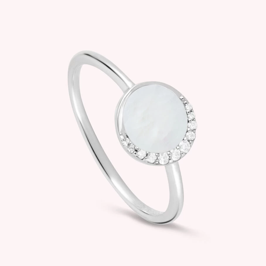 Bague Fine MOONNACRE - Nacre / Argenté 3 Bague Fine MOONNACRE - Nacre / Argenté