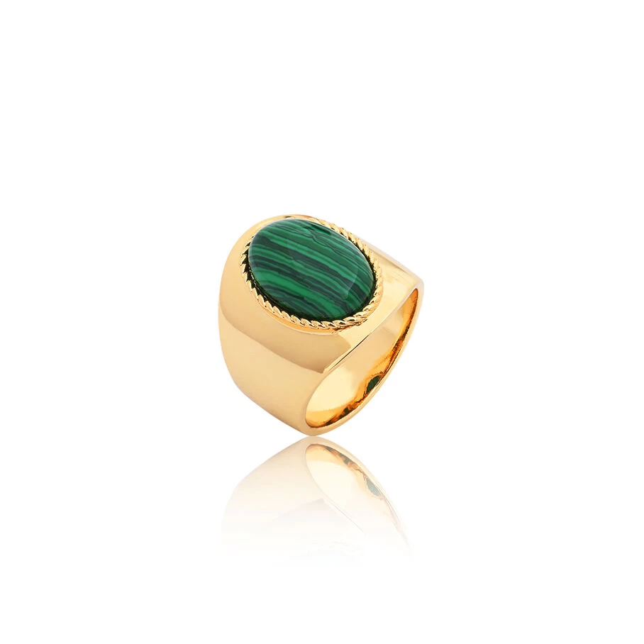 Bague Large ALOHA - Malachite 3 Bague Large ALOHA - Malachite