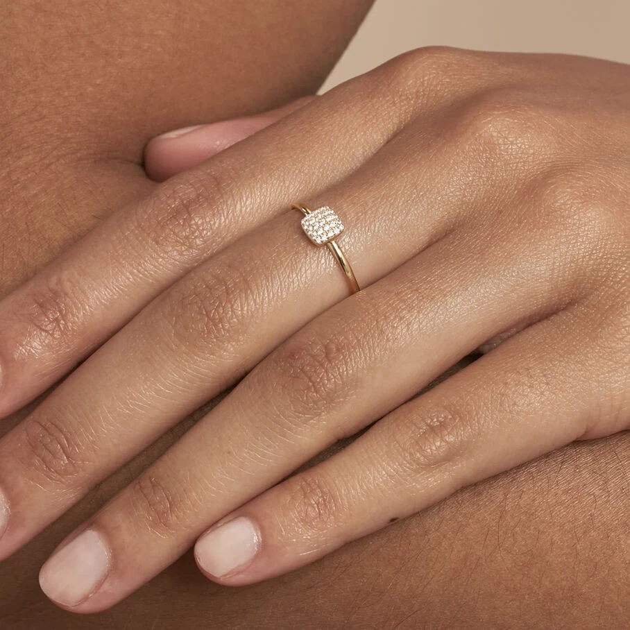 Bague Fine GLORIA - Cristal / Doré 4 Bague Fine GLORIA - Cristal / Doré – Image 2