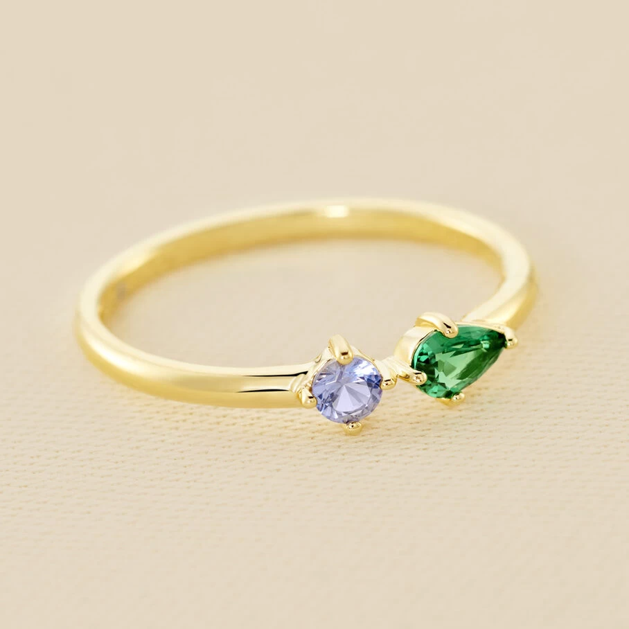 Bague Fine ASTRE - Vert / Doré 3 Bague Fine ASTRE - Vert / Doré