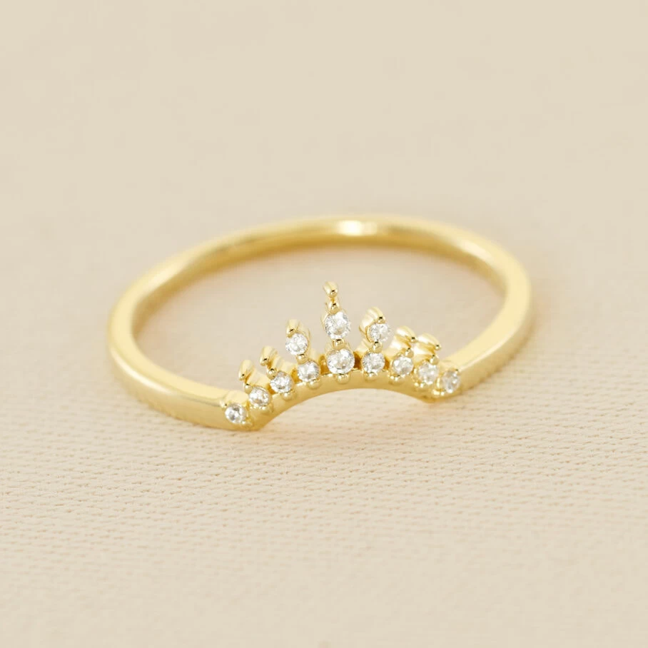 Bague Fine LUCKY EYE - Cristal / Doré 3 Bague Fine LUCKY EYE - Cristal / Doré