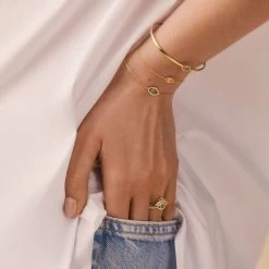 Bague Fine LUCKY EYE - Cristal / Doré 7 Bague Fine LUCKY EYE - Cristal / Doré -Accessoires De Mode 02290028 137 52 M2