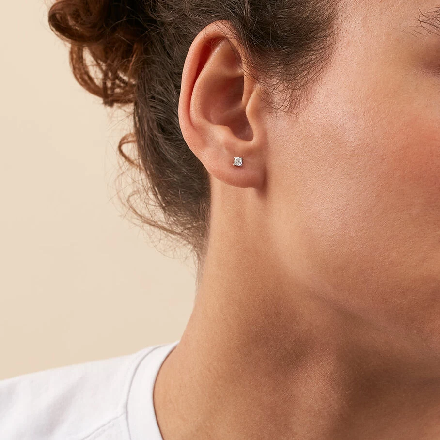 Boucles D'oreilles Puces SOL - Cristal / Argenté 4 Boucles D'oreilles Puces SOL - Cristal / Argenté – Image 2