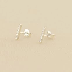 Boucles D'oreilles Puces BARSHINE - Cristal / Argenté