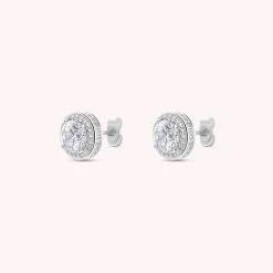 Boucles D'oreilles Puces IMPERIAL - Cristal / Argenté