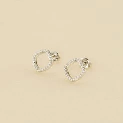 Boucles D'oreilles Puces SISSI - Cristal / Argenté