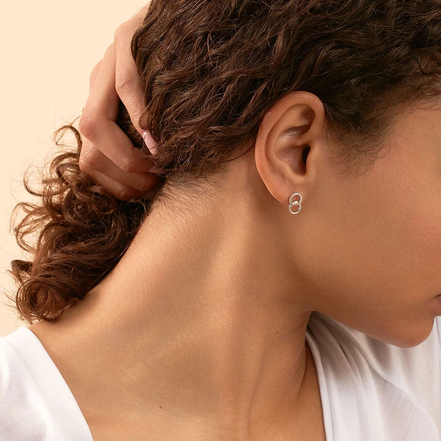 Boucles D'oreilles Puces RONDOU - Cristal / Argenté 4 Boucles D'oreilles Puces RONDOU - Cristal / Argenté – Image 2