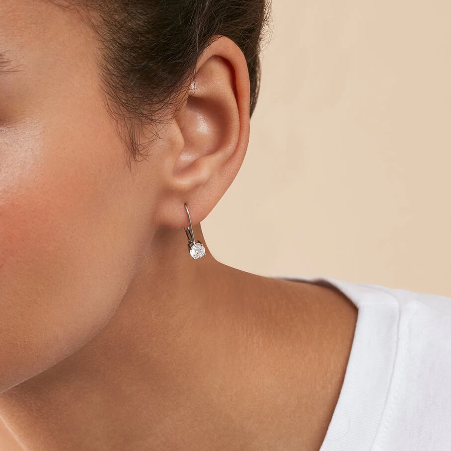 Boucles D'oreilles Pendantes SOL - Cristal / Argenté 4 Boucles D'oreilles Pendantes SOL - Cristal / Argenté – Image 2