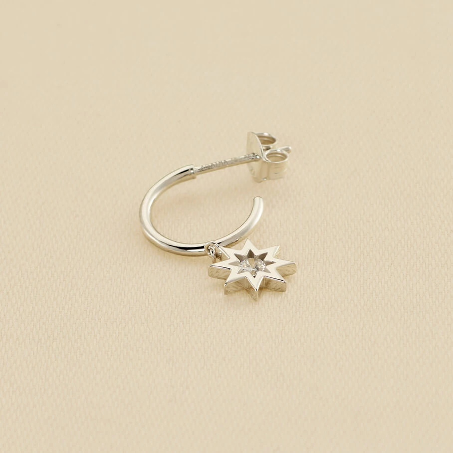 Piercing Créole BIG STAR - Cristal / Argenté 2 Piercing Créole BIG STAR - Cristal / Argenté