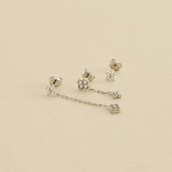 Piercing Puce MIX& MATCH - Cristal / Argenté