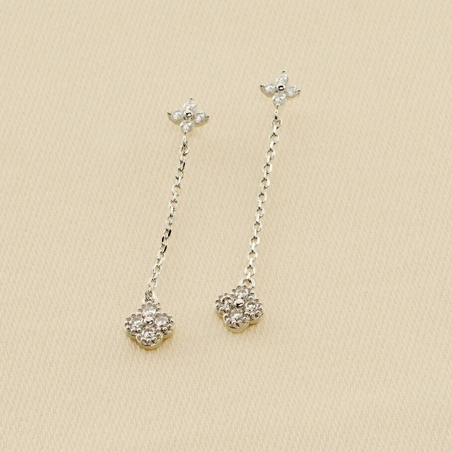 Boucles D'oreilles Pendantes BELOVED - Cristal / Argenté 3 Boucles D'oreilles Pendantes BELOVED - Cristal / Argenté