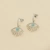 Créoles LUCKY EYE - Turquoise / Argenté -Accessoires De Mode 02321271 650 TU 01