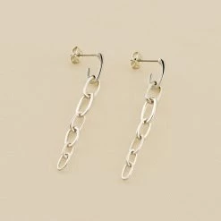 Boucles D'oreilles Pendantes CHAIN - Argenté