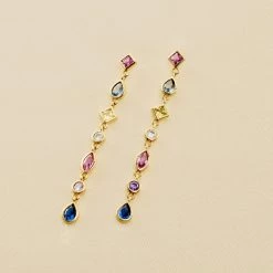 Accessoires De Mode 28 Boucles D'oreilles Pendantes CASCADA - Multicolore / Doré