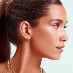 Boucles D'oreilles Pendantes NEITH - Vert / Doré -Accessoires De Mode 02380430 658 TU M2