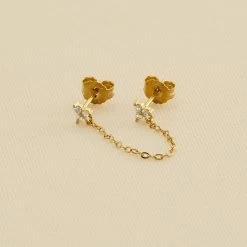 Piercing Puce BONISIMO - Cristal / Doré