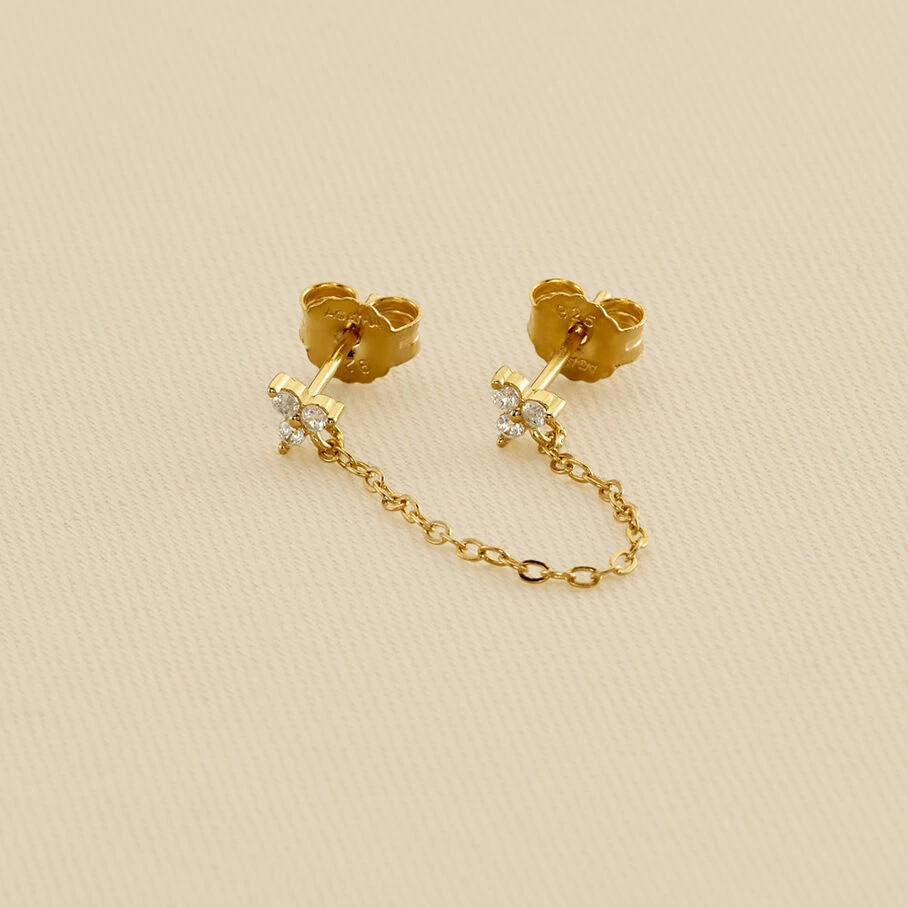 Piercing Puce BONISIMO - Cristal / Doré 3 Piercing Puce BONISIMO - Cristal / Doré