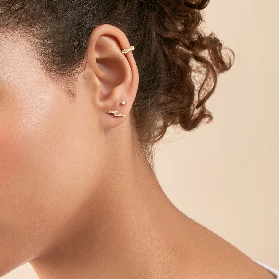 Piercing Puce ECLAIR - Cristal / Doré 4 Piercing Puce ECLAIR - Cristal / Doré – Image 2