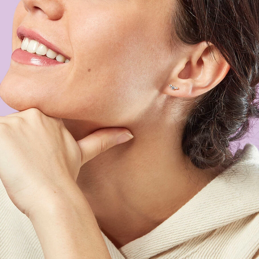 Piercing Puce CROISSAN - Cristal / Doré 4 Piercing Puce CROISSAN - Cristal / Doré – Image 2