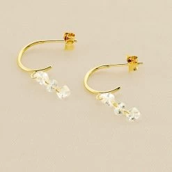 Créoles PETILLE - Cristal / Doré