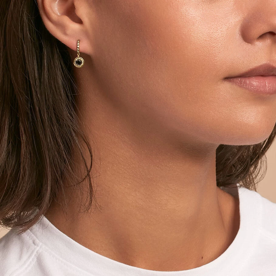 Créoles IMPERIAL - Noir / Doré 4 Créoles IMPERIAL - Noir / Doré – Image 2