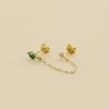 Piercing Puce ASTRAL - Vert / Doré -Accessoires De Mode 02390282 658 TU 01