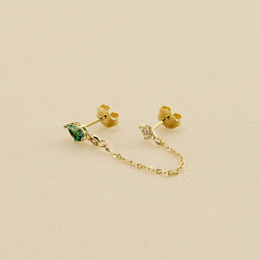 Piercing Puce ASTRAL - Vert / Doré 3 Piercing Puce ASTRAL - Vert / Doré