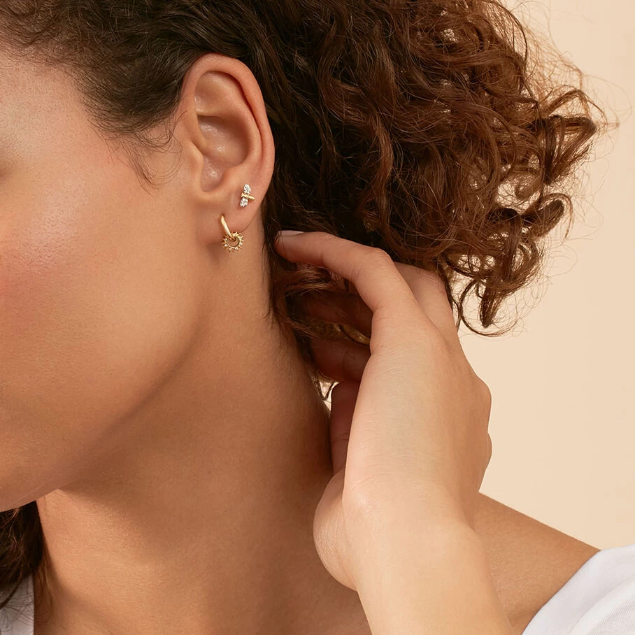 Piercing Créole SUNSHINE - Cristal / Doré 4 Piercing Créole SUNSHINE - Cristal / Doré – Image 2