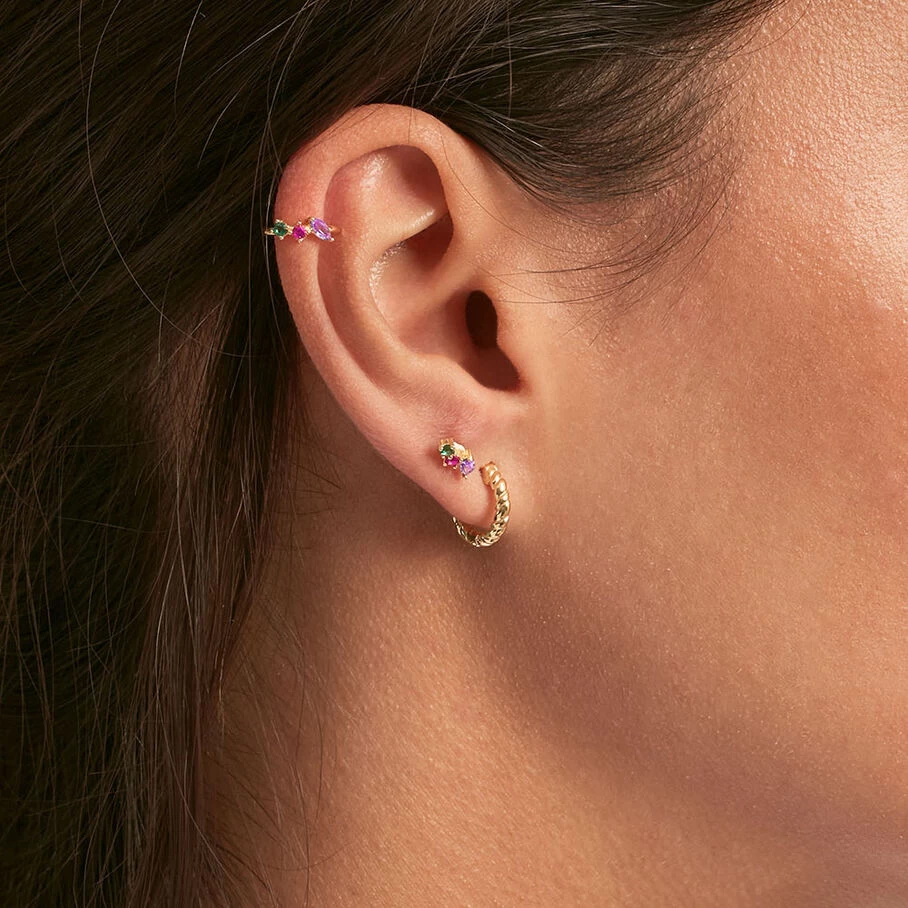 Piercing Ear Cuff AMAS - Multicolore / Doré 4 Piercing Ear Cuff AMAS - Multicolore / Doré – Image 2