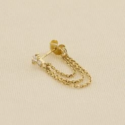 Piercing Créole AMAS - Cristal / Doré