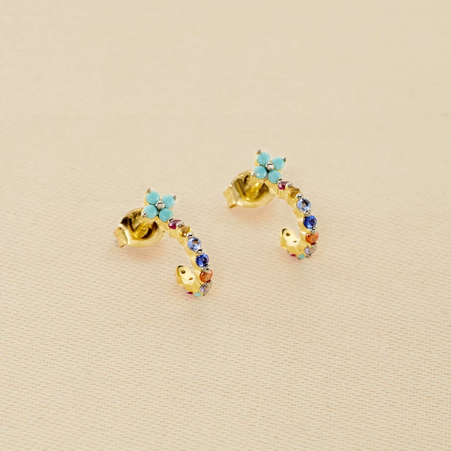 Créoles BELOVED - Multicolore / Doré 3 Créoles BELOVED - Multicolore / Doré