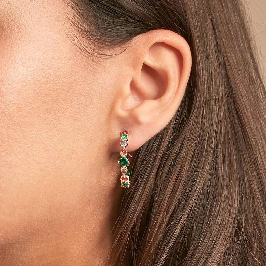 Créoles ASTRE - Multicolore / Doré 4 Créoles ASTRE - Multicolore / Doré – Image 2