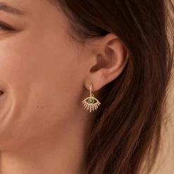 Créoles LUCKY EYE - Vert / Doré 7 Créoles LUCKY EYE - Vert / Doré -Accessoires De Mode 02390792 658 TU M1