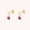 Boucles D'oreilles Puces BEGUIN - Rouge / Doré -Accessoires De Mode 02390793 324 TU 01