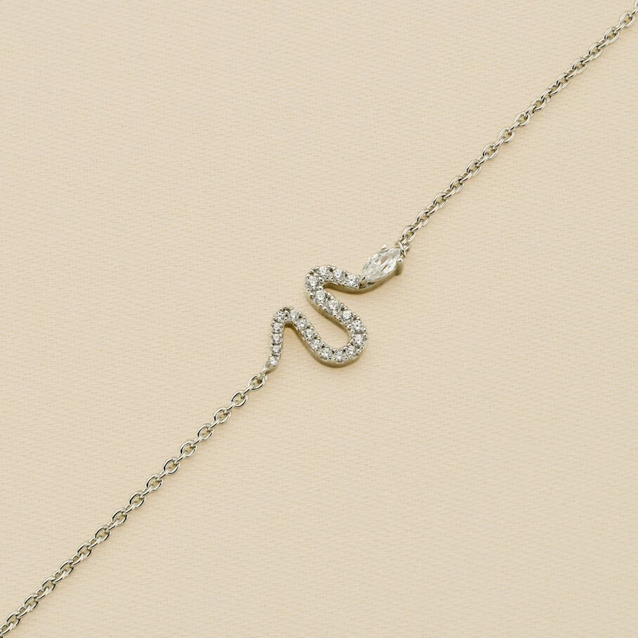 Bracelet Souple SNAKY - Cristal / Argenté 3 Bracelet Souple SNAKY - Cristal / Argenté