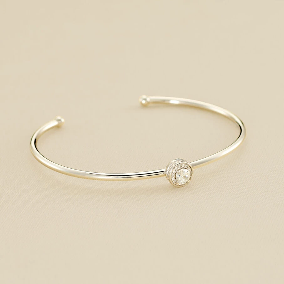 Jonc IMPERIAL - Cristal / Argenté 3 Jonc IMPERIAL - Cristal / Argenté