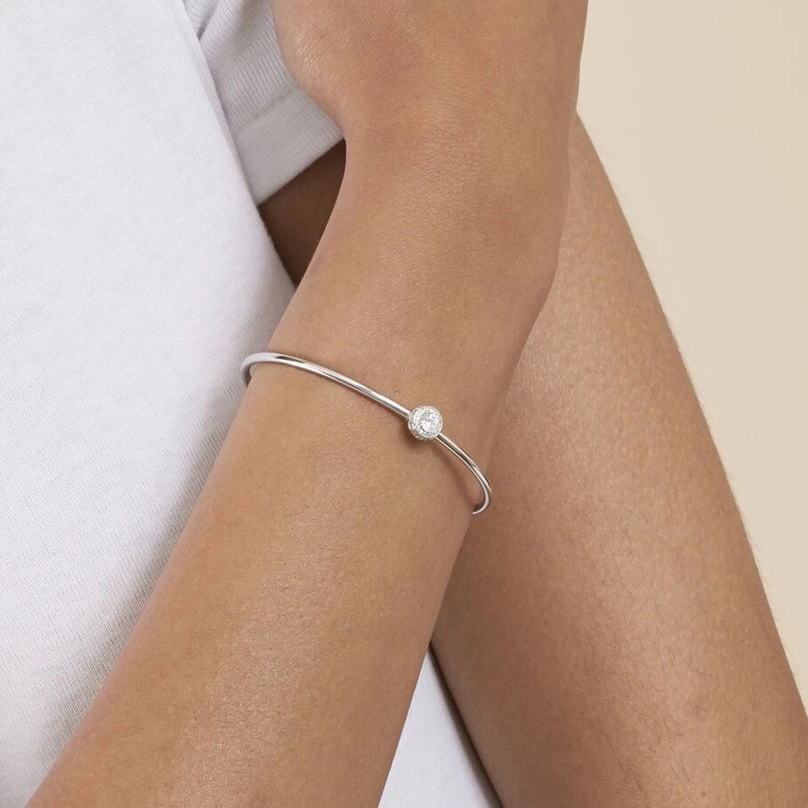 Jonc IMPERIAL - Cristal / Argenté 4 Jonc IMPERIAL - Cristal / Argenté – Image 2