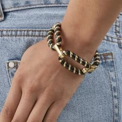 Bracelet Souple SESHA - Noir / Doré -Accessoires De Mode 02451152 270 TU M2