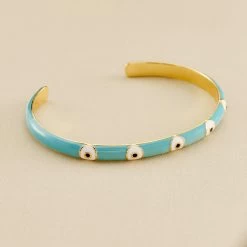 Jonc CYCLADES - Turquoise / Doré