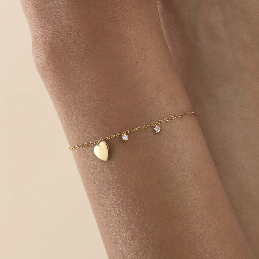 Bracelet Souple CORAZON - Cristal / Doré 4 Bracelet Souple CORAZON - Cristal / Doré – Image 2