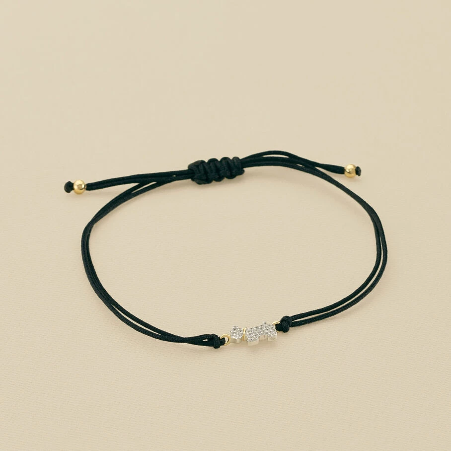 Bracelet Cordon MASCOTTE - Argenté / Doré 3 Bracelet Cordon MASCOTTE - Argenté / Doré