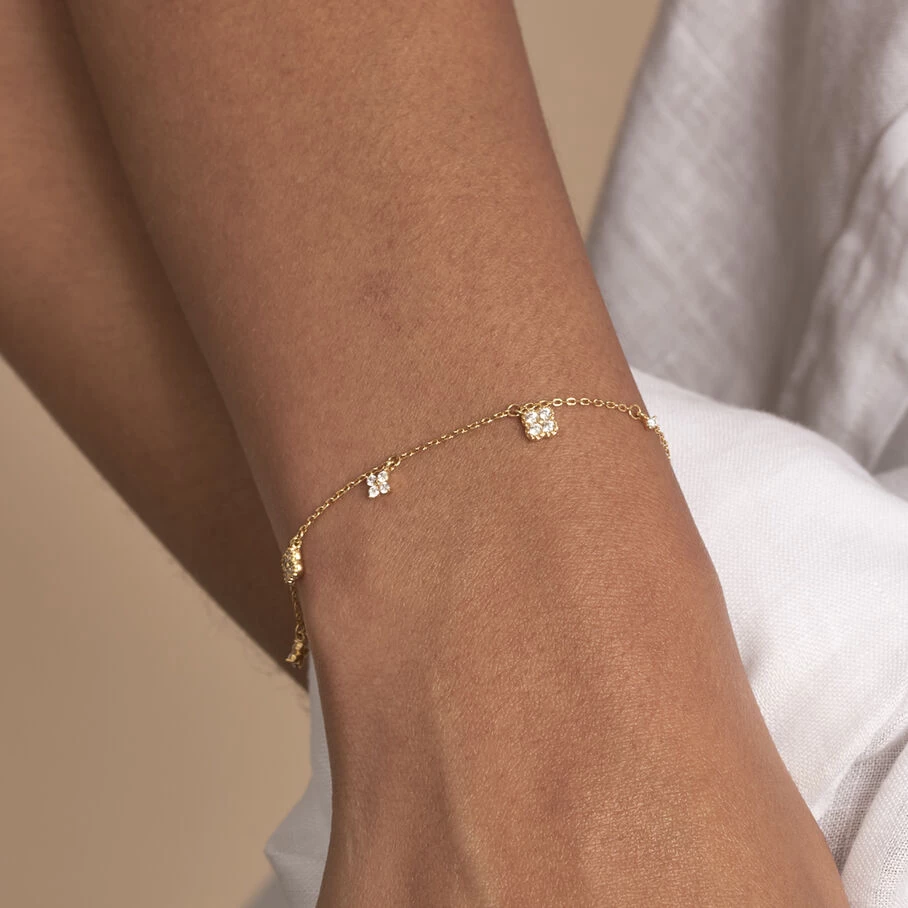 Bracelet Souple BELOVED - Cristal / Doré 4 Bracelet Souple BELOVED - Cristal / Doré – Image 2