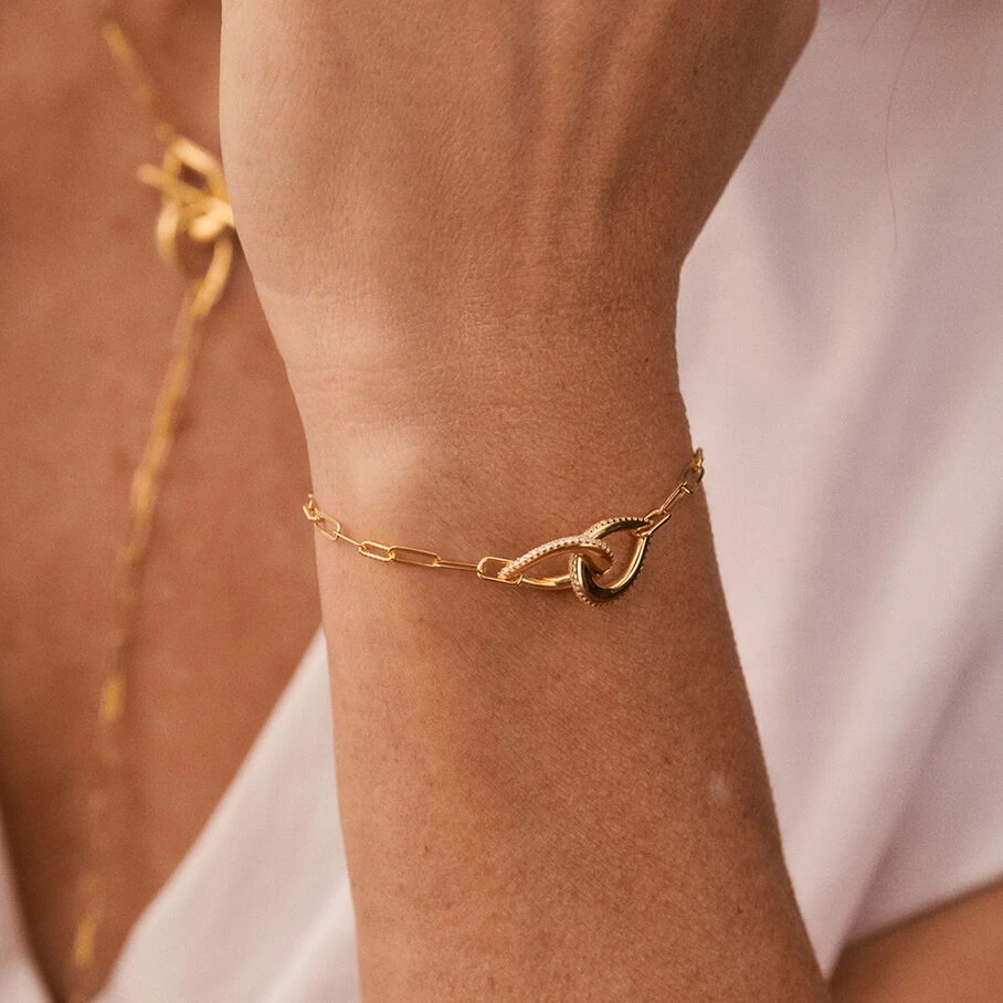 Bracelet Souple GEMINI - Cristal / Doré 4 Bracelet Souple GEMINI - Cristal / Doré – Image 2