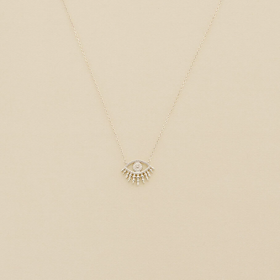 Collier Mi-long LUCKY EYE - Turquoise / Argenté 4 Collier Mi-long LUCKY EYE - Turquoise / Argenté – Image 2