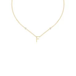 Accessoires De Mode 46 Collier Ras Du Cou LETTRE F - Cristal / Doré