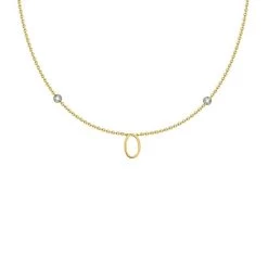 Collier Ras Du Cou LETTRE O - Cristal / Doré
