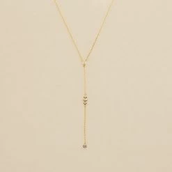 Collier Mi-long PIRAMIDE - Cristal / Doré