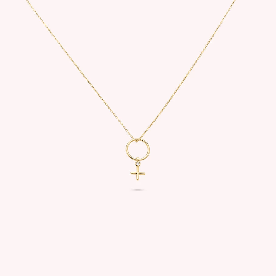 Collier Mi-long FEMME - Cristal / Doré 3 Collier Mi-long FEMME - Cristal / Doré